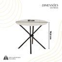 Ver imagem 3 de Conjunto Sala de Jantar Mesa com 4 Cadeiras Fortaleza Preto/Branco