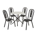 Ver imagem 2 de Conjunto Sala de Jantar Mesa com 4 Cadeiras Fortaleza Preto/Branco
