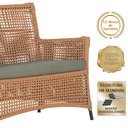 Ver imagem 4 de Jogo Sofá e 2 Poltronas de Área Igapó Alumínio Pintura Preta Corda Náutica Estofado 8 Trama