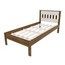 Ver imagem 3 de Conjunto Cama Solteiro com 1 Mesa de Cabeceira Marrom/Nogal/Branco