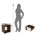 Ver imagem 4 de Conjunto Cama Casal com 2 Mesas de Cabeceira Marrom/Nogal/Branco