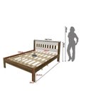 Ver imagem 3 de Conjunto Cama Casal com 2 Mesas de Cabeceira Marrom/Nogal/Branco