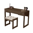 Ver imagem 3 de Escrivaninha Penteadeira com Espelho e Banqueta Luanda Fenix:legno