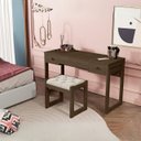 Ver imagem 4 de Escrivaninha Penteadeira com Espelho e Banqueta Luanda Fenix:legno