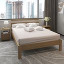 Ver imagem 1 de Conjunto Cama Casal com 2 Mesas de Cabeceira Marrom/Amendoa