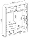 Ver imagem 4 de Guarda Roupa Attore 4 Portas 190m com Cabideiro - Nogueira Touch Demóbile