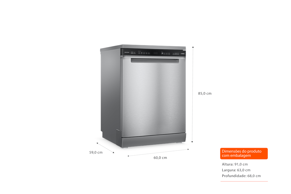 Lava-louças Brastemp 15 Serviços com Power Clean - Blf62ar 110v - 3