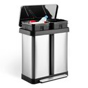 Ver imagem 1 de Takywep Lixeira Dupla 16 Gal (60l) Inox Tampa Soft Close Pedal