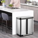 Ver imagem 7 de Takywep Lixeira Dupla 16 Gal (60l) Inox Tampa Soft Close Pedal