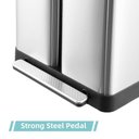 Ver imagem 4 de Takywep Lixeira Dupla 16 Gal (60l) Inox Tampa Soft Close Pedal
