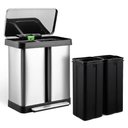 Ver imagem 3 de Takywep Lixeira Dupla 16 Gal (60l) Inox Tampa Soft Close Pedal