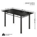 Ver imagem 3 de Conjunto Sala de Jantar 6 Cadeiras Fortaleza Prata/Preto