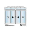 Ver imagem 3 de Janela de Alumínio 04 Folhas C/basc e Grade Branca-100x120