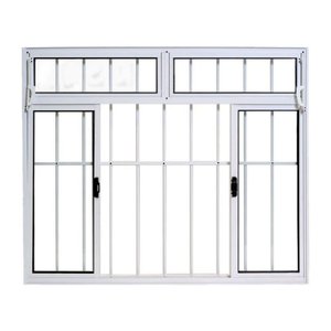 Janela de Alumínio 04 Folhas C/basc e Grade Branca-100x120
