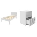 Ver imagem 2 de Conjunto Cama Solteiro com 1 Mesa de Cabeceira Branco