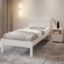 Ver imagem 1 de Conjunto Cama Solteiro com 1 Mesa de Cabeceira Branco