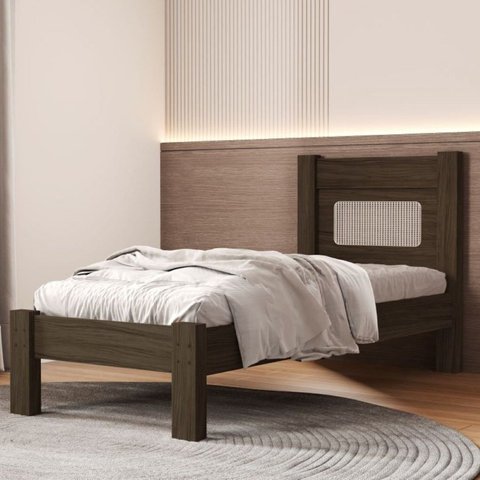 Cama Casal para Quarto 100% MDF 95x117x199cm Marrom/Chocolate