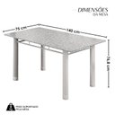 Ver imagem 3 de Conjunto Sala de Jantar 6 Cadeiras Fortaleza Branco/Preto/Granito