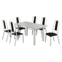 Ver imagem 2 de Conjunto Sala de Jantar 6 Cadeiras Fortaleza Branco/Preto/Granito