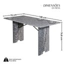 Ver imagem 3 de Conjunto Sala de Jantar 6 Cadeiras Fortaleza Prata/Preto/Granito