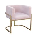Ver imagem 1 de Poltrona Elegance Pé Dourado Assento Rose 72x68x63cm