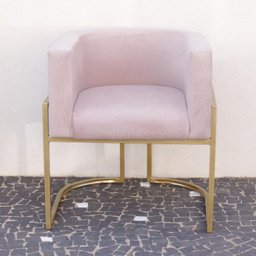 Poltrona Elegance Pé Dourado Assento Rose 72x68x63cm - 3