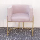 Ver imagem 3 de Poltrona Elegance Pé Dourado Assento Rose 72x68x63cm