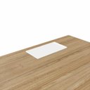 Ver mais imagens de Plataforma de Trabalho Individual 120cm Industrial Tampo Chanfrado com Caixa de Tomadas Executive Macadâmia e Branco