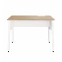 Ver imagem 4 de Plataforma de Trabalho Individual 120cm Industrial Tampo Chanfrado com Caixa de Tomadas Executive Macadâmia e Branco