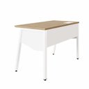Ver imagem 5 de Plataforma de Trabalho Individual 120cm Industrial Tampo Chanfrado com Caixa de Tomadas Executive Macadâmia e Branco
