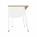 Ver imagem 6 de Plataforma de Trabalho Individual 120cm Industrial Tampo Chanfrado com Caixa de Tomadas Executive Macadâmia e Branco