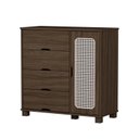 Ver imagem 2 de Cômoda para Quarto 4 Gavetas e 1 Porta MDF Clara Marrom/Chocolate