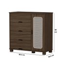 Ver imagem 3 de Cômoda para Quarto 4 Gavetas e 1 Porta MDF Clara Marrom/Chocolate