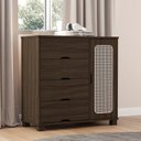 Ver imagem 1 de Cômoda para Quarto 4 Gavetas e 1 Porta MDF Clara Marrom/Chocolate