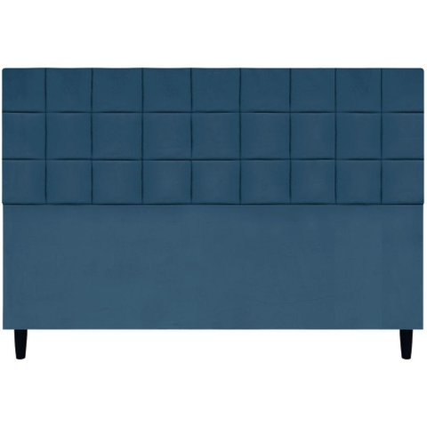 Cabeceira Decorativa Florem para Cama de King 195 Cm Azul-marinho, Suede