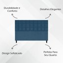 Ver imagem 4 de Cabeceira Decorativa Florem para Cama de King 195 Cm Azul-marinho, Suede