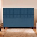 Ver imagem 2 de Cabeceira Decorativa Florem para Cama de King 195 Cm Azul-marinho, Suede