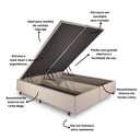 Ver imagem 4 de Cama Box Baú Casal Bipartido 138x188x42cm Linho com Pistão a gás