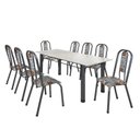 Ver imagem 2 de Conjunto Sala de Jantar 8 Cadeiras Fortaleza Prata/Branco