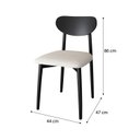 Ver imagem 4 de Kit 2 Cadeiras Gala Madeira Maçica - Alt 86 cm X L 44 cm X P 56 cm Preto/Ébano/Off White