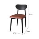 Ver imagem 4 de Kit 2 Cadeiras Gala Madeira Maçica - Alt 86 X L 44 cm X P 46 cm Preto/Ebano/Caramelo