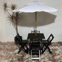 Ver imagem 2 de Conjunto Dobrável 70x70 com Ombrelone Paraná Cor do Conjunto: Preto;cor do Ombrelone: Branco
