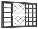 Ver imagem 1 de Janela Vitro de Correr 4f 100x100 Req 7cm sem Vd Gde Xadrez