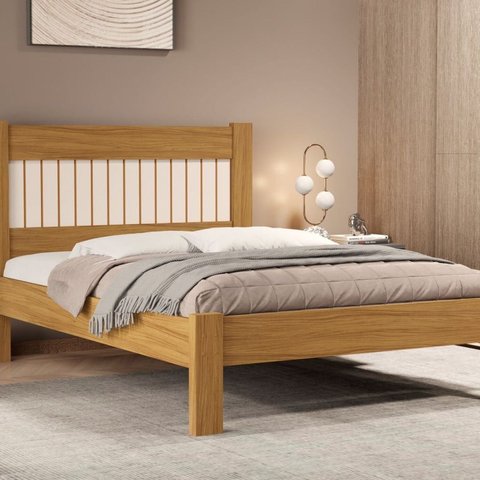 Cama Casal para Quarto 100% MDF 145x117x199cm Bege/Nature