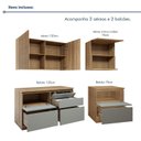 Ver imagem 6 de Cozinha Completa Modulada 4 Peças 6 Portas 4 Gavetas com Rodapé Norten Marrom/Verde/Nature