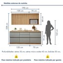 Ver imagem 4 de Cozinha Completa Modulada 4 Peças 6 Portas 4 Gavetas com Rodapé Norten Marrom/Verde/Nature