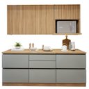 Ver imagem 3 de Cozinha Completa Modulada 4 Peças 6 Portas 4 Gavetas com Rodapé Norten Marrom/Verde/Nature