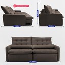 Ver imagem 4 de Sofá sem Caixa Retrátil 1,60m Softgel Celeste Velusoft Café Cama Inbox