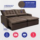 Ver imagem 3 de Sofá sem Caixa Retrátil 1,60m Softgel Celeste Velusoft Café Cama Inbox