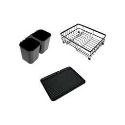 Kit Escorredor de Louça + Prato Octogonal + Copo Cristal - 8